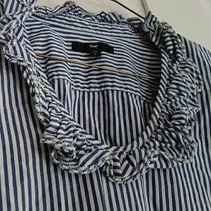 Gap pinstriped long sleeve blouse